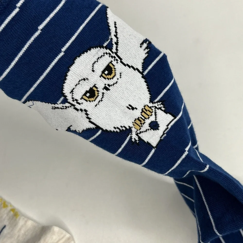 2 Pairs Harry Potter Adult Novelty Socks‎ Sz 6-12 Mid Calf Hedwig Owl Unisex Set